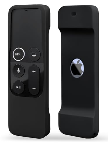 Image of Silicone Case Anti-Slip Shock Proof Soft Remote Cover Compatible with Apple TV 4K 4th 5th Gen Siri Remote Controller - Black
