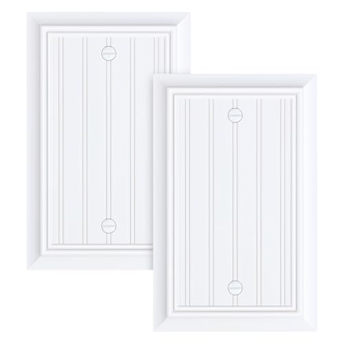 2-Pack Classic Beadboard Natural Bamboo Fiber Single Blank Wall Plate