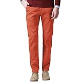 Match Mens Slim Tapered Flat Front Casual Pants (32, Orange)