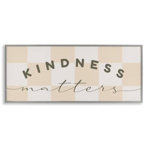 'Kindness Matters Cheerful Checkered Pattern'| Framed Giclee Art