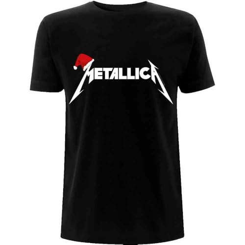 Metallica Santa Hat Logo Oficial Camiseta para Hombre (XX-Large)