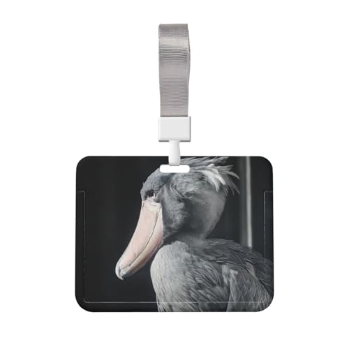 名札ケース ハシビロコウ 鳥 ネームホルダー 名刺ホルダー IDカードケース パスケース IDカードケース おしゃれ カードホルダー バッジホルダー 首掛け 吊り下げ名札 定期入れ 名刺入れ 旅行用品 学生証 贈り物