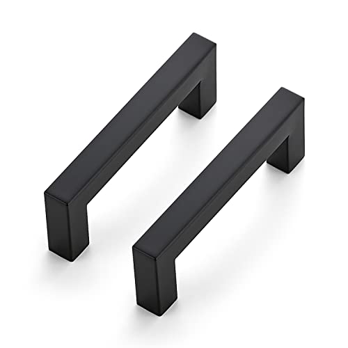 Image of Ravinte 32 Pack 3-1 /2 Inch Kitchen Square Cabinet Handles Matte Black Dresser Pulls Black Drawer Pulls Cabinet Hardware Kitchen Handles for Cupboard Drawers