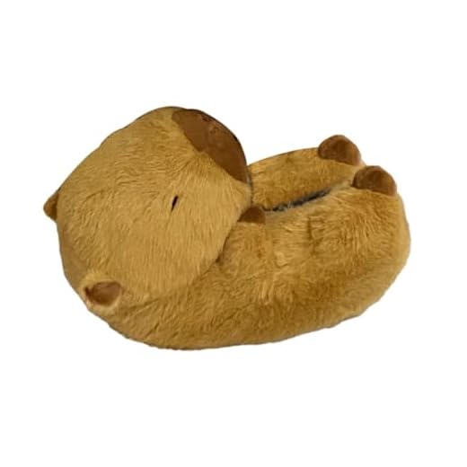 YIJU Chinelos de pelúcia femininos chinelos quentes adoráveis chinelos felpudos em forma de capivara chinelos internos para quarto sala de estar dormitório