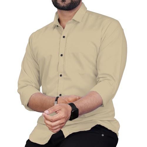 Image of Univibe Men's Slim Fit Full Sleeve Spread Collar Cotton Blend Shirt for Men and Boys