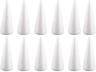 Happyyami 12 sztuk rzemiosło piankowe białe stożki styropianowe do domu DIY Projekt świątecznego stołu 10 cm