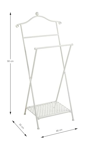 HAKU Möbel Herrendiener weiß gekälkt, Metall - Maße: B 46 cm x H 98 cm x T 35 cm, Style: Bohemian