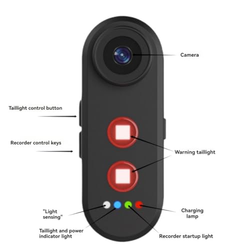 Caméra pour vélo de sécurité anti angle mort avec feu LED