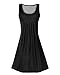 Price comparison product image Flying Rabbit Women Dress Beach Dress Printing Knielang Sleeveless Round Collar A-Line Loose Summer Dress (XL, Black Pleated Dress)