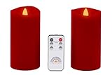 Gift Package 2 Pieces Red Flameless Candles (D 3