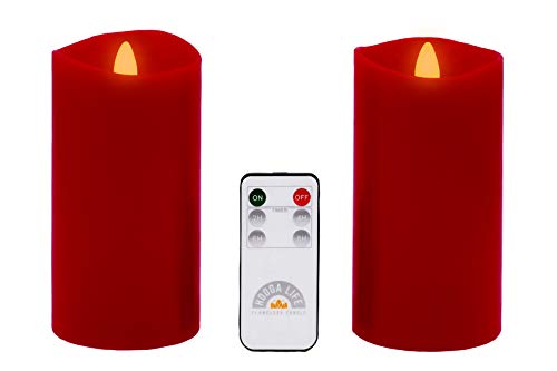 HoogaLife Gift Package 2 Pieces Red Flameless Candles (D 3