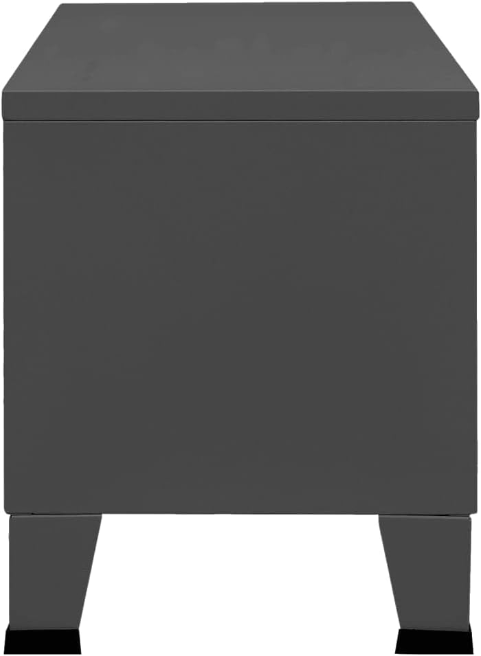 Industrial Anthracite TV Cabinet with 2 Doors and 1 Shelf, Metal Entertainment Center TV Console Table Media Furniture for Living Room, Office, Bedroom 41.3"x13.8"x16.5"