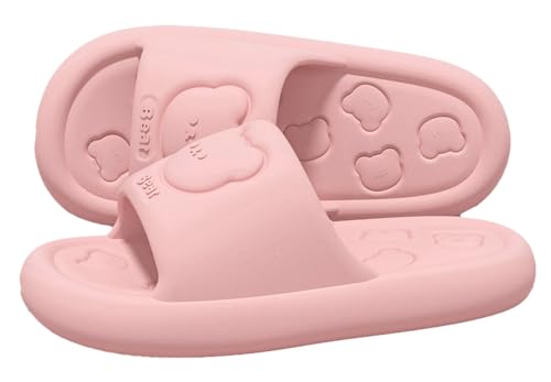 Cloud Slippers for Women Bear Indoor Couple Thick Sole Comfy Non-Slip House Shoes Cute Cartoon Outside Flat Slippers