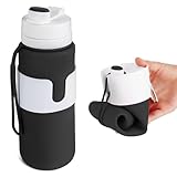 NAVTUE Faltbare Trinkflasche, 750ml Zusammenklappbare Wasserflasche mit Wärmeisolierring, BPA-frei,...