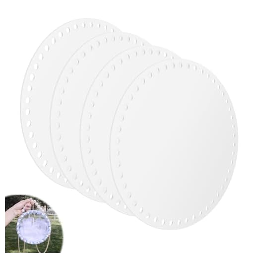 4 Piezas Base para Bolsos Crochet, DIYCUT Transparente Base de Bolsa, 18cm Redondo Bolsa Cojín Inferior en Acrílico, para Bolsa de Mano, Bolso Bandolera, Cesta de Almacenamiento