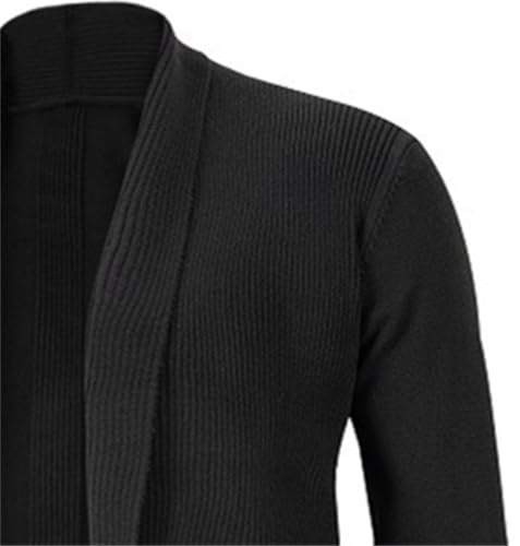 Men's Long Cardigan Sweater Casual Open Front Shawl Collar Long Sleeve Slim Fit Lightweight Sweaters3