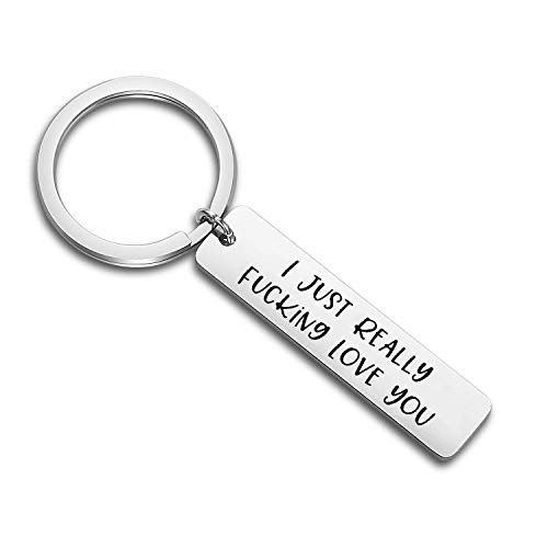 FUTOP I Just Really Fucking Love You Keychain for Boyfriend, Girlfriend Long Distance Gift (love you keychain)