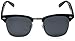 zeroUV - Half Frame Semi-Rimless Horn Rimmed Sunglasses (Black-Silver/Smoke)