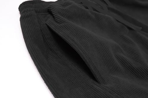 SANGTREE Girls & Women's Corduroy Cargo Pants Drawstring Elastic Waist Multi Pockets Trousers4