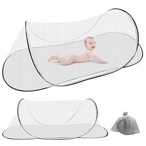 AIMEKE Pop Up Moskitonetz Reise Einzelbett 200×80×56cm