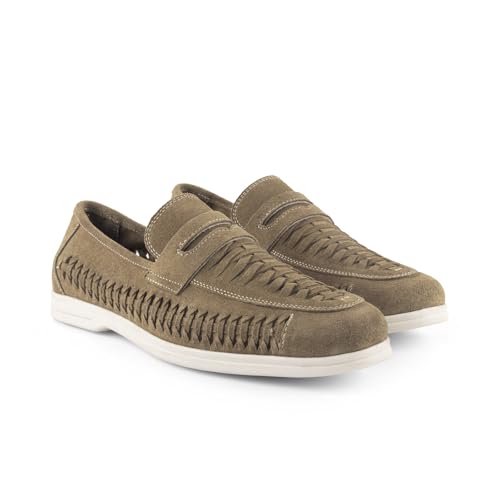 Image of Silver Street London Men's Perth Leather Step-in Loafer with Woven Panels (Butter Brown, UK Footwear Size System, Adult, Men, Numeric, Medium, 11)