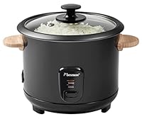Bestron Reiskocher mit Holzgriffen, für 8-10 Personen, inkl. Messbecher & Reislöffel, mit Warmhaltefunktion, 1,8 Liter Fassungsvermögen, 700 Watt, Farbe: Schwarz