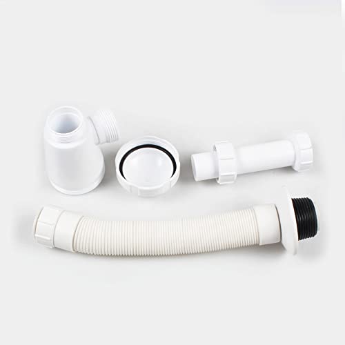 Conector de drenaje de agua con manguera ajustable y resorte para residuos de baño 5