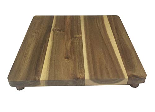 Hardwood Cutting Board for Blackstone Griddle,Acacia Wood,With 4 Legs,Size 11.8"x 11.8"x 4/5"