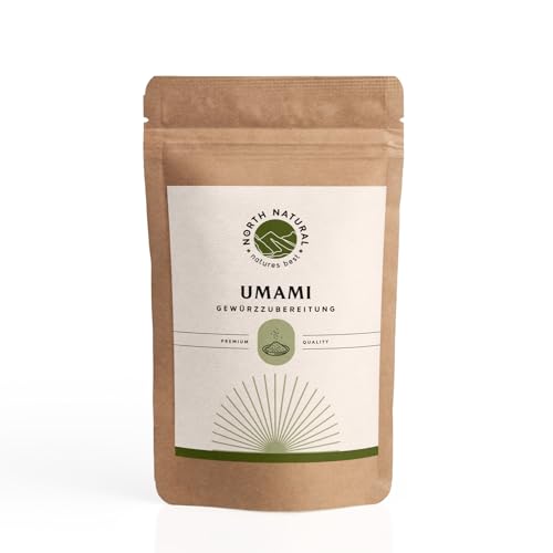 Umami Gewürzzubereitung | North Natural | Frei von Zusatzstoffen | 100g Gewürzpulver | Ohne Konservierungsstoffe | Zwiebel Tomaten Meersalz Steinpilz Liebstockwurzel SENFMEHL Pastinake SELLERIE