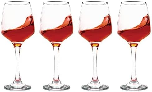 Vikko Copas de vino, juego de 4 copas de vino tinto, copa de vino transparente de 14 onzas, copas europeas clásicas y duraderas