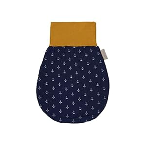 KraftKids Trappelzak mousseline donkerblauw anker voor de lente / zomer van mousseline katoen verkrijgbaar in twee maten