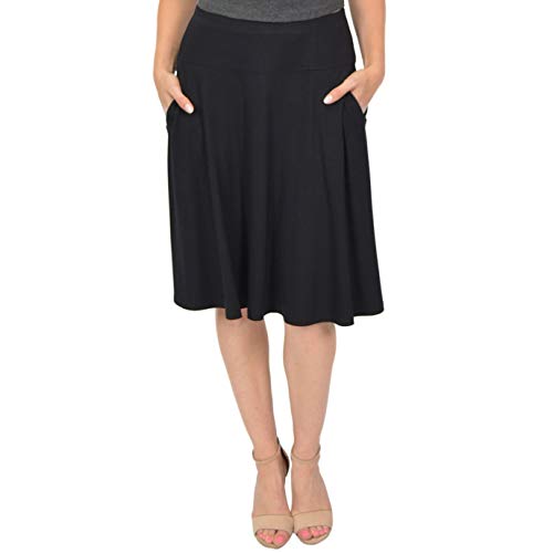 Stretch is Comfort Women s A-Line Skirt with Pockets Black Medium