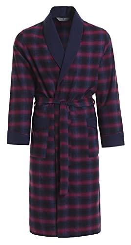 Revise RE-501 - Albornoz para hombre (100% algodón), Darkblue / Red 1055, L