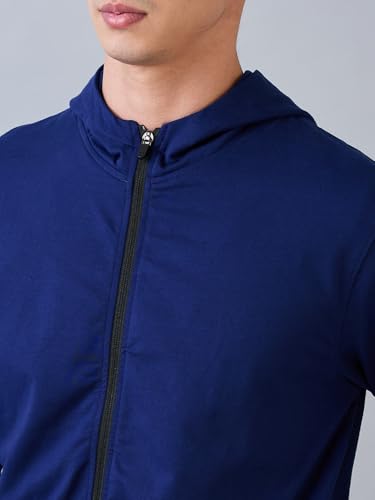 Image of Park Avenue Men Slim Fit Solid Pattern Cotton Polyester Blend Full Sleeve Rib Neck Casual Sweatshirt