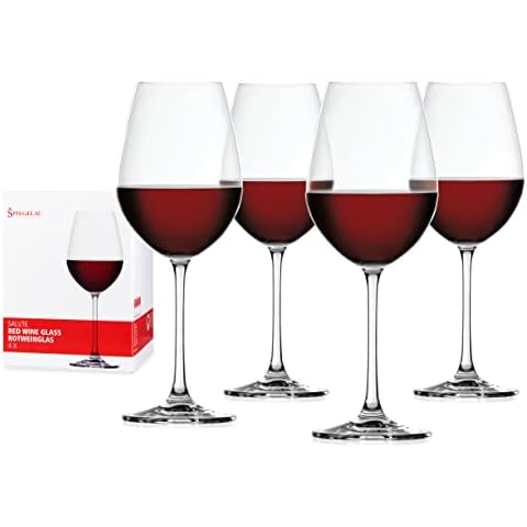 Spiegelau Salute Red Wine Glasses, Set of 4, European-Made Lead-Free Crystal, Classic Stemmed, Dishwasher Safe, Professional Quality Red Wine Glass Gift Set, 19.4 oz Cover