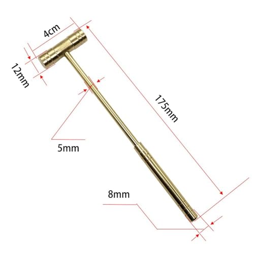 Pequeño martillo de cobre de 175 mm con mango desmontable, herramienta manual para reparación de relojes, mantenimiento de relojes, ligero y portátil para mazo de precisión para uso doméstico y jardín - imagen 4