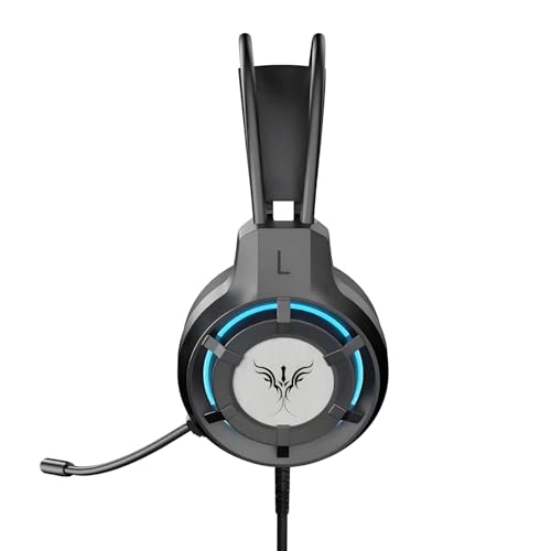 Image of VERITY Sound Pro RGB Gaming Headset with Noise Cancelling Mic | USB Wired PC Headphones with Rainbow LED Lights, Large Drivers, Deep Bass Surround Sound & Volume Control for Laptop & Gaming