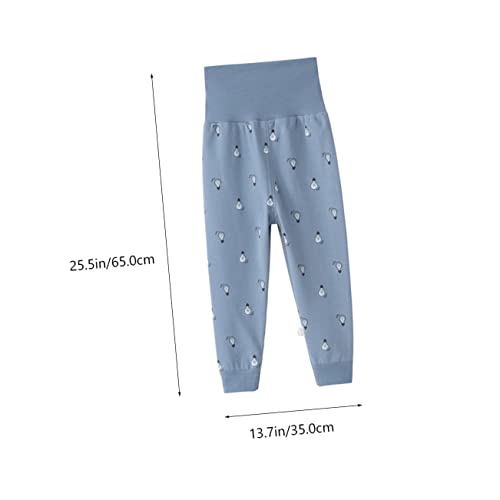 Didiseaon 1pc Boy Girl's High-waisted Cotton Johns for Wear Comfortable Leggings for Ages for Autumn Activities Stylish Belly Protector Pants Blue2