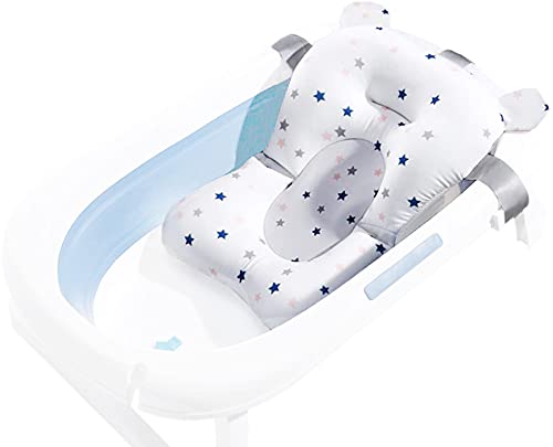 Image of Stars Style Infant Baby Bath Cushion Bathtub Support Shower Seat Bather Foam Floating Soft Bath Pillow Bathtub Insert Tray Non-Slip Portable Newborn Shower Bath Mat for Baby 0-12 Months