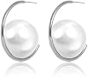 Aretes de Perla Caída Elegantes para Mujer, Perlas Barrocas, Aretes Colgantes de Declaración, Aretes de Perla Grande Circular Exagerada, Joyería Linda para Regalos de Cumpleaños 8