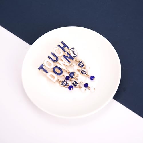 Image of Game Day Brooches for Women Football Brooch Pins Touch Down Brooches Red Black Blue White Team Spirit Accessories Game Day Outfits Football Jewelry Party Favor Gifts