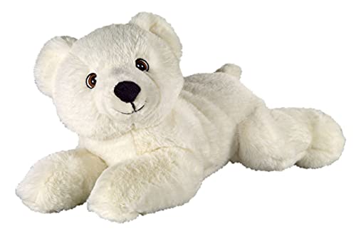 Bauer Spielwaren I Like My Planet - Eisbär: Kuscheltier aus softem Plüsch, hergestellt aus recycelten PET-Flaschen, 100% recycelt, liegend, 33 cm, weiß (12939)
