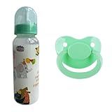 Adult Sized Pacifier and Bottle Set，Print May Vary,250ml (Green)