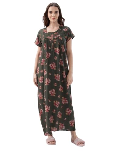 Image of AV2 Women Printed Alpine Nightwear Nighty Maxi - 7285