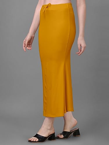 Image of Women's Saree Shapewear Petticoat, Cotton Blend Stretchable Mermaid Skirt, High Waist Tummy Control, Smooth Curve Fit with Adjustable Drawstring