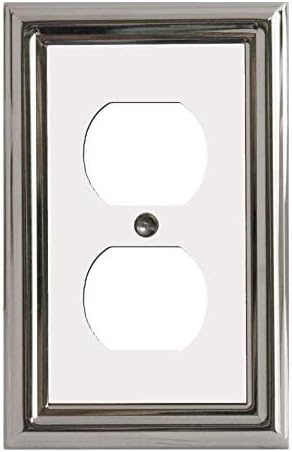 Atron Estate Decorative Switch plate, Wall plate, Cover, Polished Chrome With White Center