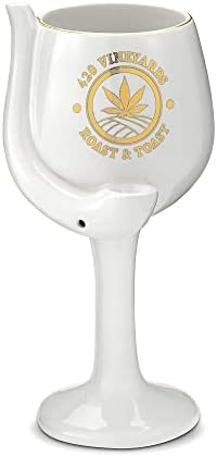 FASHION CRAFT CERAMIC WHITE GLOSSY 420 VINEYARDS -18 OZ CERAMIC WINE GLASS