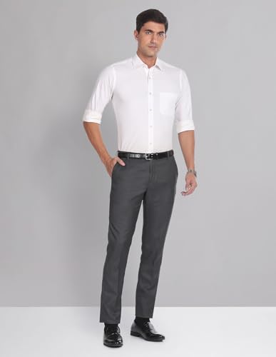 Image of Arvind Check Smart Flex Trousers