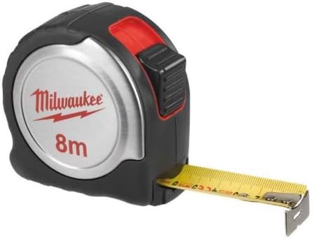Milwaukee 4932451640 Silver Tape Measure C8/25, Red/Black/Silver