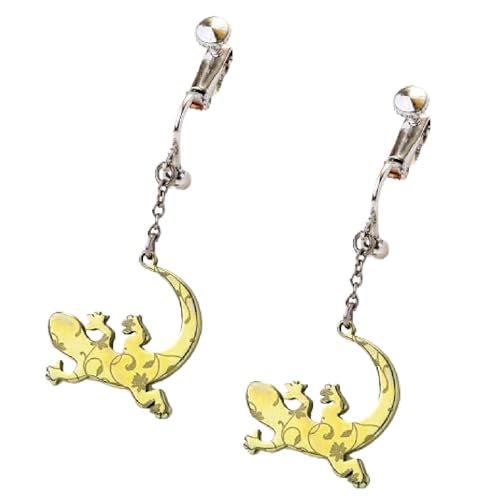 純チタン製アクセサリー(とかげ大)イヤリング・イエロー アクセサリー